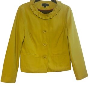 Boden Yellow Ruffled Blazer